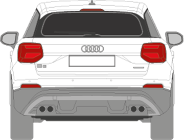 Afbeelding van Achterruit Audi Q2 (DONKERE RUIT)