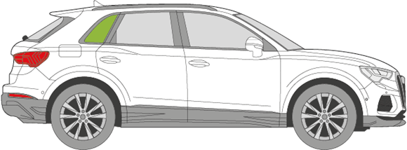 Afbeelding van Zijruit rechts Audi Q3 (DONKERE RUIT)