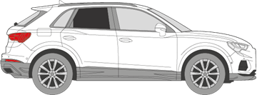 Afbeelding van Zijruit rechts Audi Q3 (DONKERE RUIT)