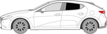 Afbeelding van Zijruit links Mazda 3 5 deurs (DONKERE RUIT)