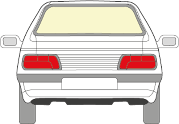 Afbeelding van Achterruit Peugeot 405 sedan (helder)