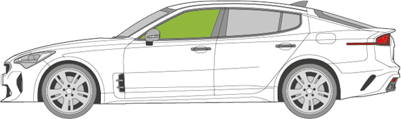 Afbeelding van Zijruit links Kia Stinger 