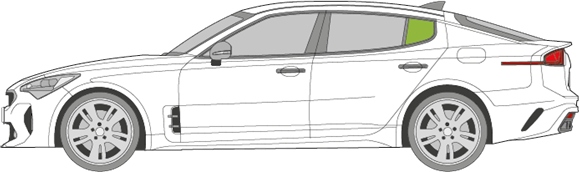 Afbeelding van Zijruit links Kia Stinger 