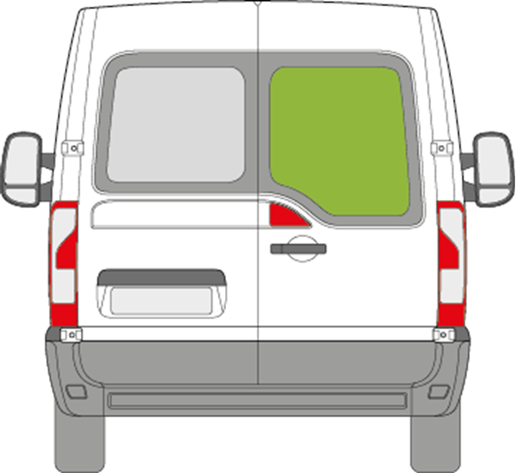 Afbeelding van Achterruit rechts Renault Master met ontdooiing