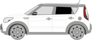 Afbeelding van Zijruit links Kia Soul (DONKERE RUIT)