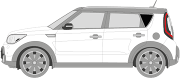 Afbeelding van Zijruit links Kia Soul (DONKERE RUIT)