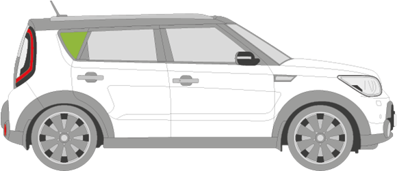 Afbeelding van Zijruit rechts Kia Soul
