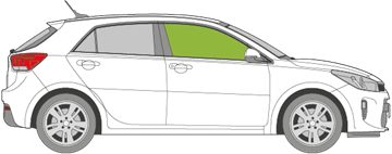 Afbeelding van Zijruit rechts Kia Rio 5 deurs  