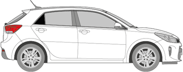 Afbeelding van Zijruit rechts Kia Rio 5 deurs (DONKERE RUIT)