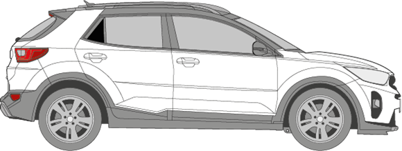 Afbeelding van Zijruit rechts Kia Stonic (DONKERE RUIT)