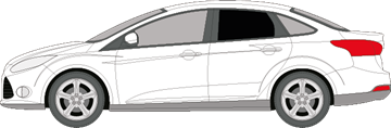 Afbeelding van Zijruit links Ford Focus sedan (DONKERE RUIT)