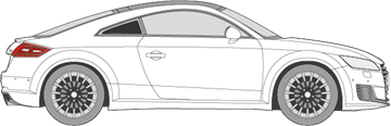 Afbeelding van Zijruit rechts Audi TT coupé (DONKERE RUIT)