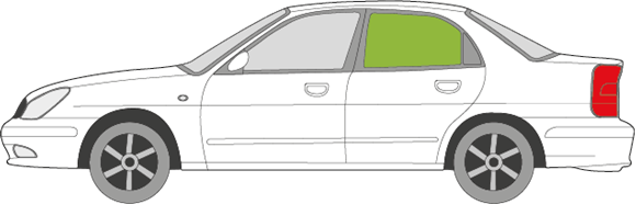 Afbeelding van Zijruit links Daewoo Nubira sedan 