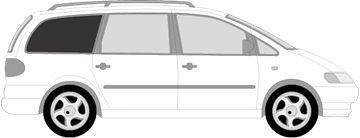 Afbeelding van Zijruit rechts Seat Alhambra (DONKER EN UITSTELBAAR)