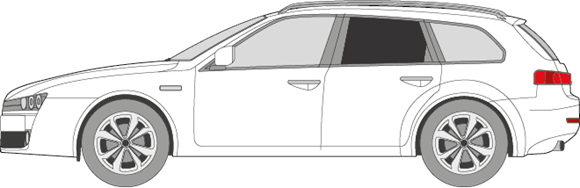 Afbeelding van Zijruit links Alfa Romeo 159 break (DONKERE RUIT)