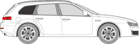 Afbeelding van Zijruit rechts Alfa Romeo 159 break (DONKERE RUIT)