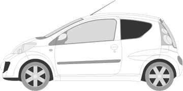 Afbeelding van Zijruit links Citroën C1 3 deurs (DONKERE RUIT)