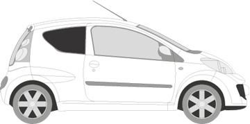 Afbeelding van Zijruit rechts Citroën C1 3 deurs (DONKERE RUIT)