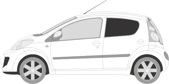 Afbeelding van Zijruit links Citroën C1 5 deurs (DONKERE RUIT)