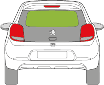 Afbeelding van Achterruit Peugeot 108 3 deurs