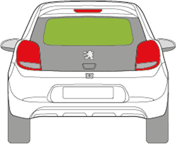 Afbeelding van Achterruit Peugeot 108 3 deurs