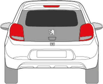 Afbeelding van Achterruit Peugeot 108 3 deurs (DONKERE RUIT)