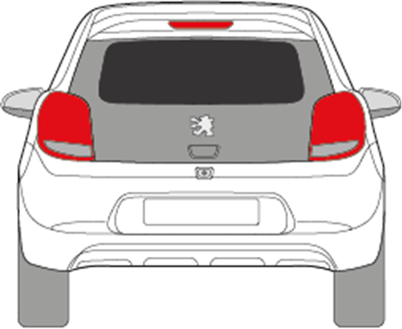 Afbeelding van Achterruit Peugeot 108 3 deurs (DONKERE RUIT)
