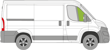 Afbeelding van Zijruit rechts Peugeot Boxer