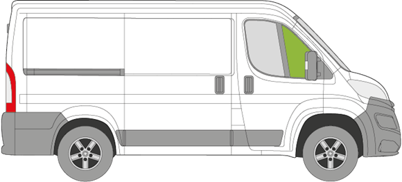 Afbeelding van Zijruit rechts Peugeot Boxer