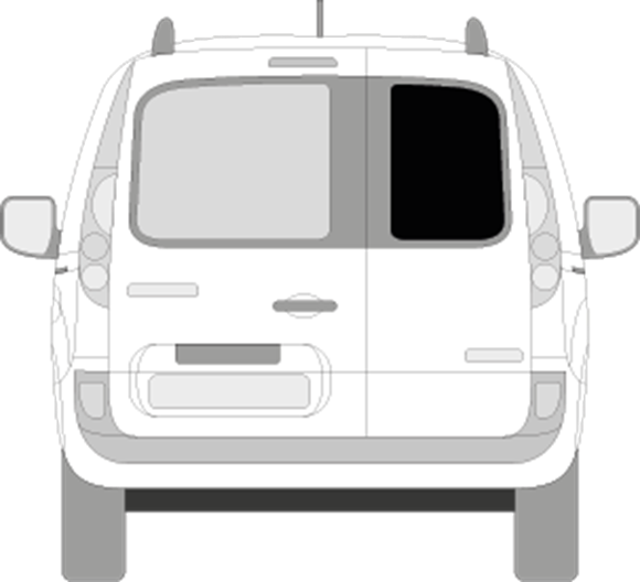 Afbeelding van Achterruit rechts Renault Kangoo (DONKER en niet verwarmd) 