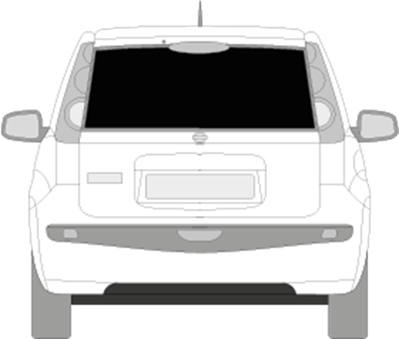 Afbeelding van Achterruit Nissan Note DONKERE RUIT(2006-2010)