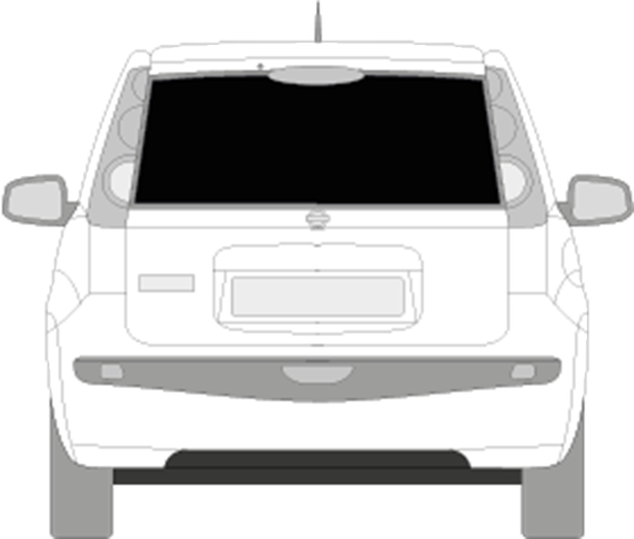 Afbeelding van Achterruit Nissan Note DONKERE RUIT(2010-2013)