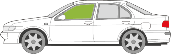 Afbeelding van Zijruit links Nissan Almera sedan