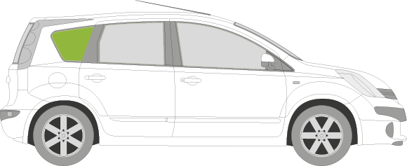 Afbeelding van Zijruit rechts Nissan Note