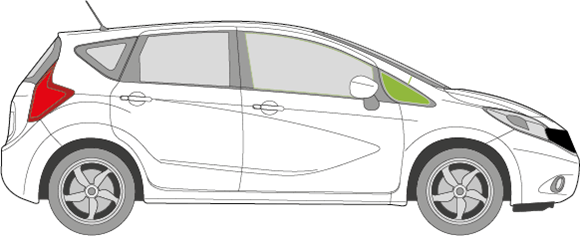 Afbeelding van Zijruit rechts Nissan Note 