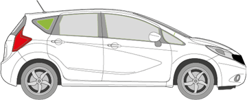 Afbeelding van Zijruit rechts Nissan Note 