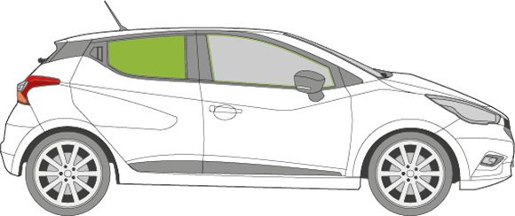 Afbeelding van Zijruit rechts Nissan Micra