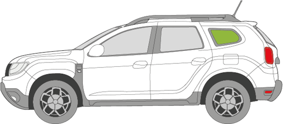 Afbeelding van Zijruit links Dacia Duster