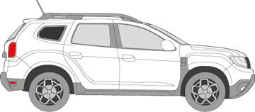 Afbeelding van Zijruit rechts Dacia Duster (DONKERE RUIT)