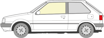 Afbeelding van Zijruit links Nissan Micra 3 deurs (helder)