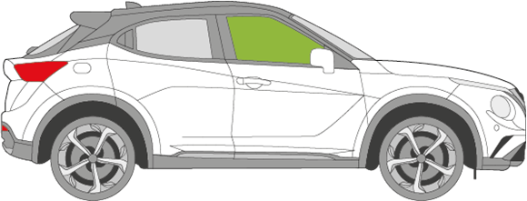 Afbeelding van Zijruit rechts Nissan Juke 