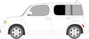 Afbeelding van Zijruit links Nissan Cube (DONKERE RUIT)