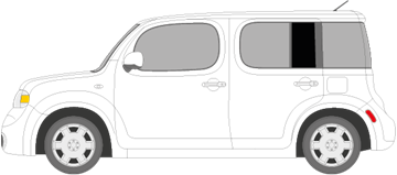 Afbeelding van Zijruit links Nissan Cube (DONKERE RUIT)