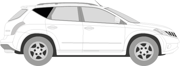 Afbeelding van Zijruit rechts Nissan Murano (DONKERE RUIT)