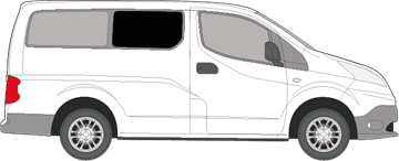 Afbeelding van Zijruit rechts Nissan NV200 (DONKERE RUIT)