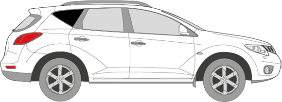 Afbeelding van Zijruit rechts Nissan Murano (DONKERE RUIT)