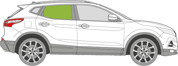 Afbeelding van Zijruit rechts Nissan Qashqai