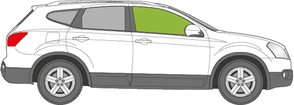 Afbeelding van Zijruit rechts Nissan Qashqai+2