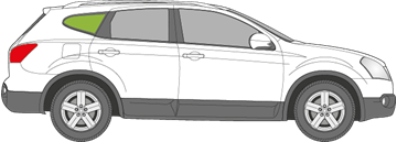 Afbeelding van Zijruit rechts Nissan Qashqai+2 