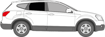 Afbeelding van Zijruit rechts Nissan Qashqai+2 (DONKERE RUIT)